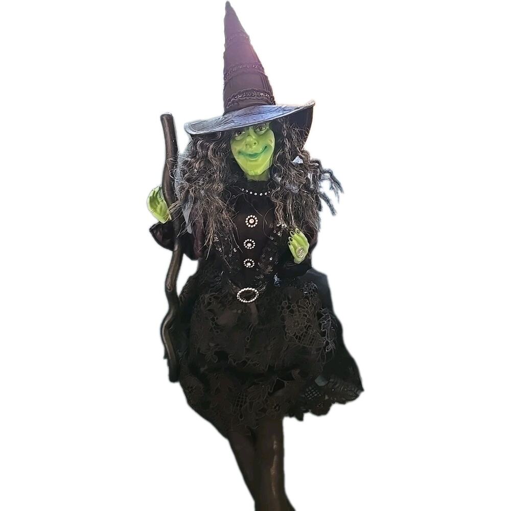 Broomstick Blvd Halloween Sitting Witch Figure Decor Shelf Sitter 28"